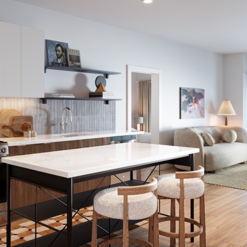 Open space living area with natural lighting