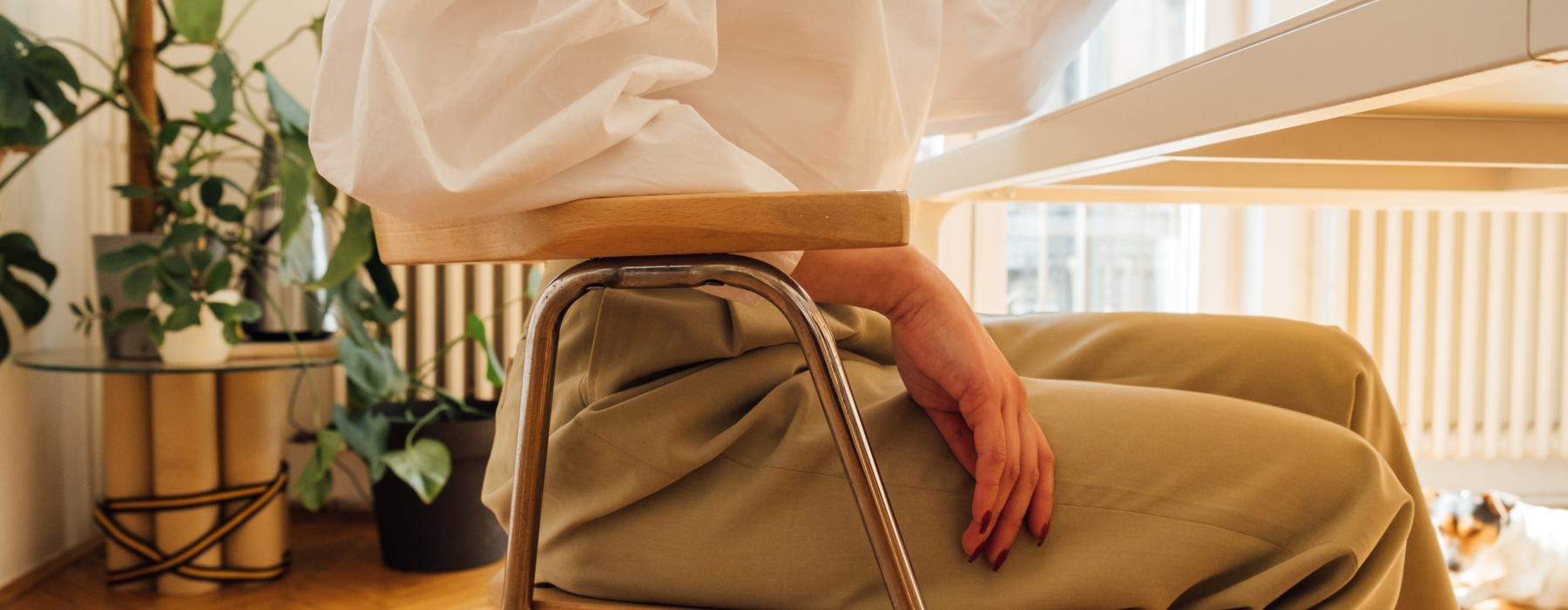 a person sitting in a chair